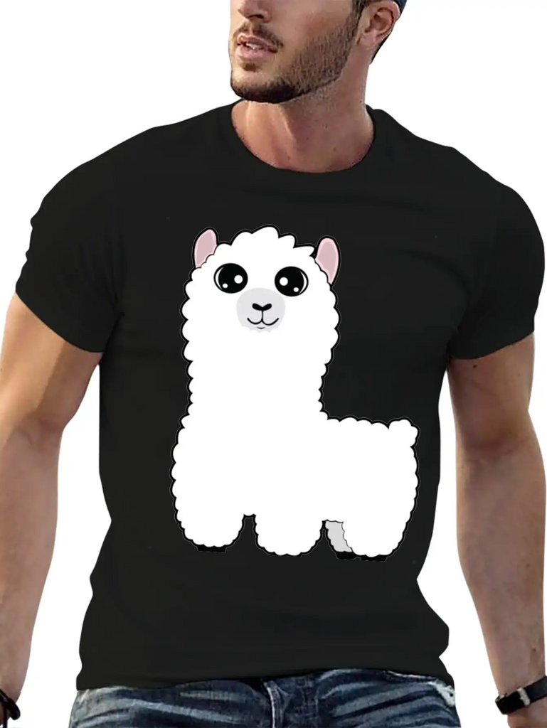 #cute Llama Classic Crew Neck Graphic Tee – Everyday Minimal Look