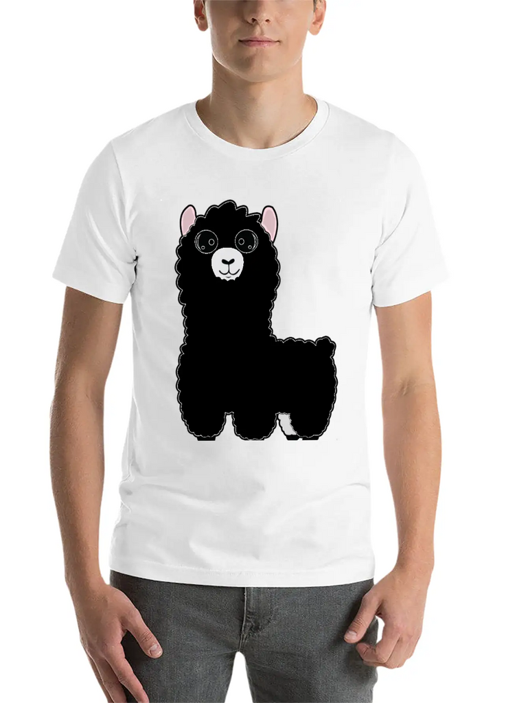 #cute Llama Classic Crew Neck Graphic Tee – Everyday Minimal Look
