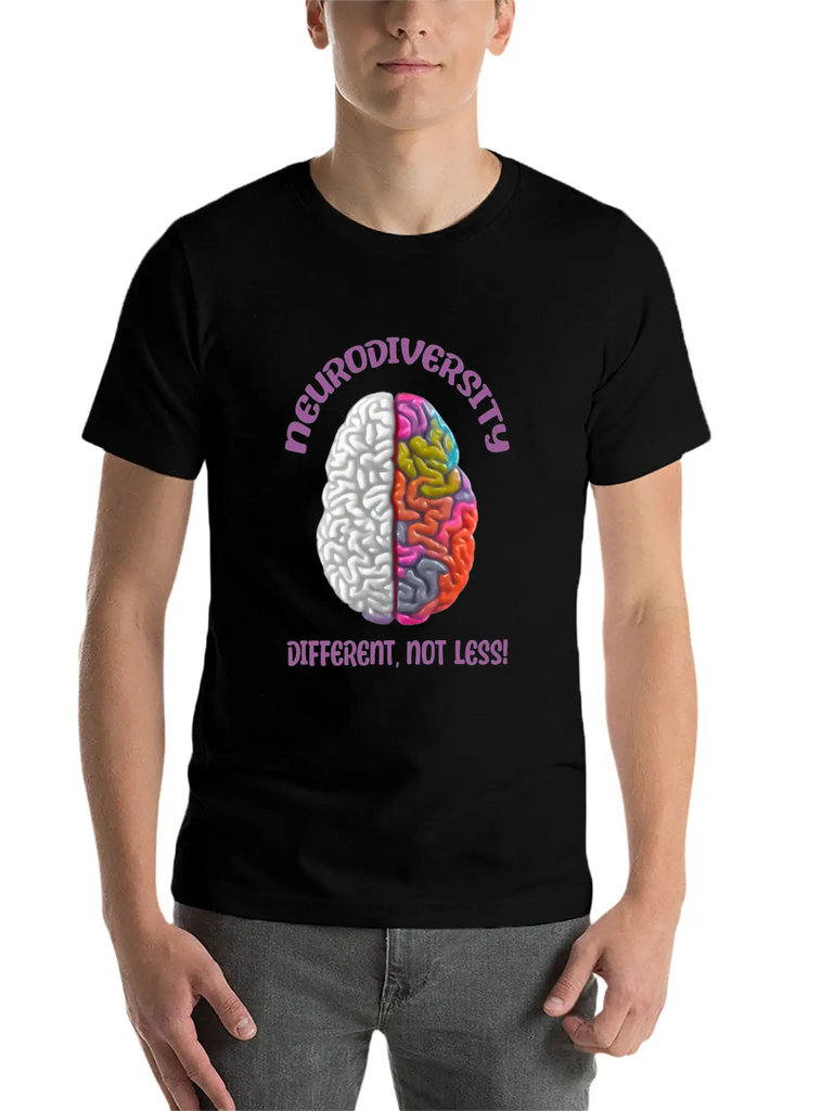 "Different, Not Less" Neurodiversity Classic Fit Graphic Tee For Daily Comfort – Unisex Cotton Shirt
