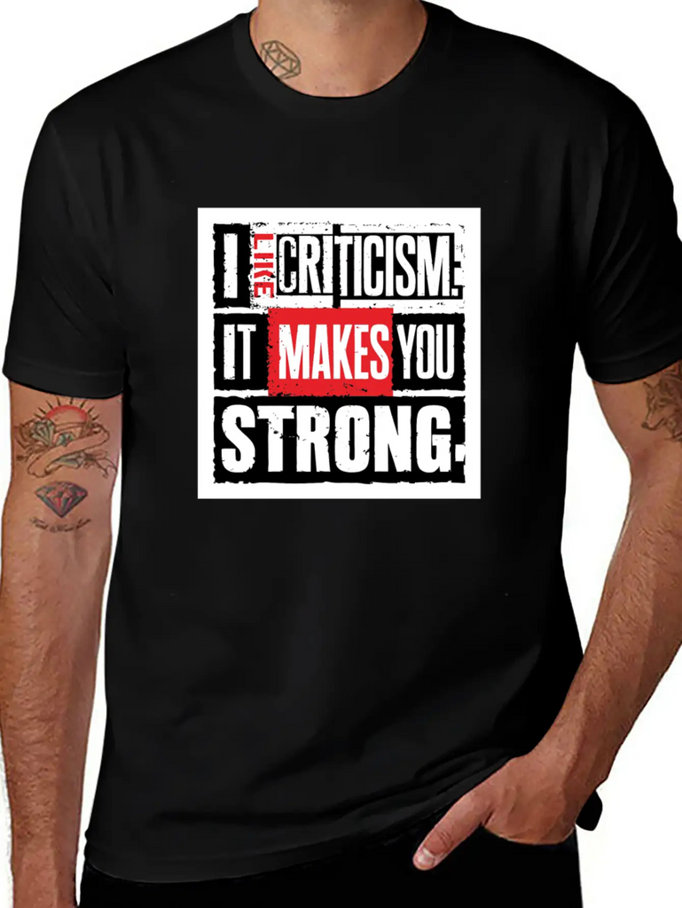 "I Like Criticism" Witty Quote Design Stylish Everyday T-Shirt – Unisex Basic Cotton Tee