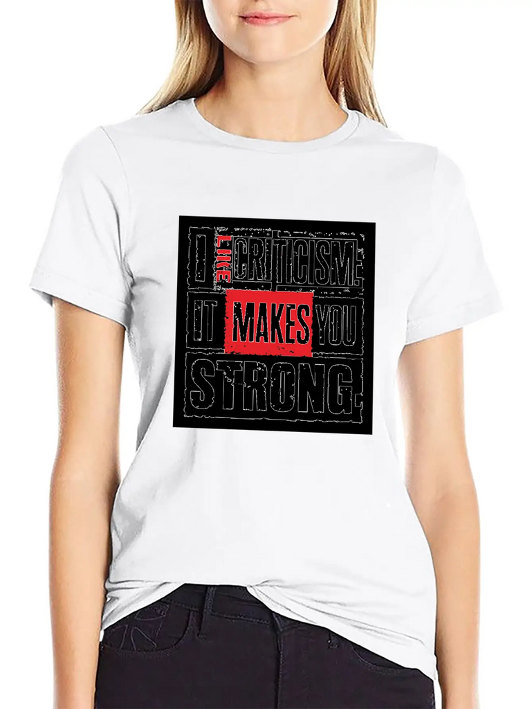"I Like Criticism" Witty Quote Design Stylish Everyday T-Shirt – Unisex Basic Cotton Tee