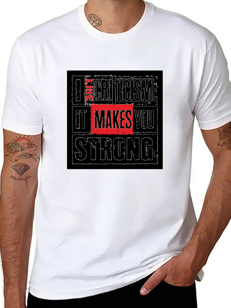 "I Like Criticism" Witty Quote Design Stylish Everyday T-Shirt – Unisex Basic Cotton Tee