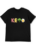 "Keto" Bacon Cheese Broccoli Egg Letters Classic Crew Neck Graphic Tee – Everyday Minimal Look