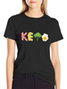 "Keto" Bacon Cheese Broccoli Egg Letters Classic Crew Neck Graphic Tee – Everyday Minimal Look