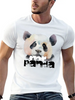 "MR PANDA" | Colorful Artistic Panda Painting Classic Crew Neck Graphic Tee – Everyday Minimal Look