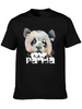 "MR PANDA" | Colorful Artistic Panda Painting Classic Crew Neck Graphic Tee – Everyday Minimal Look